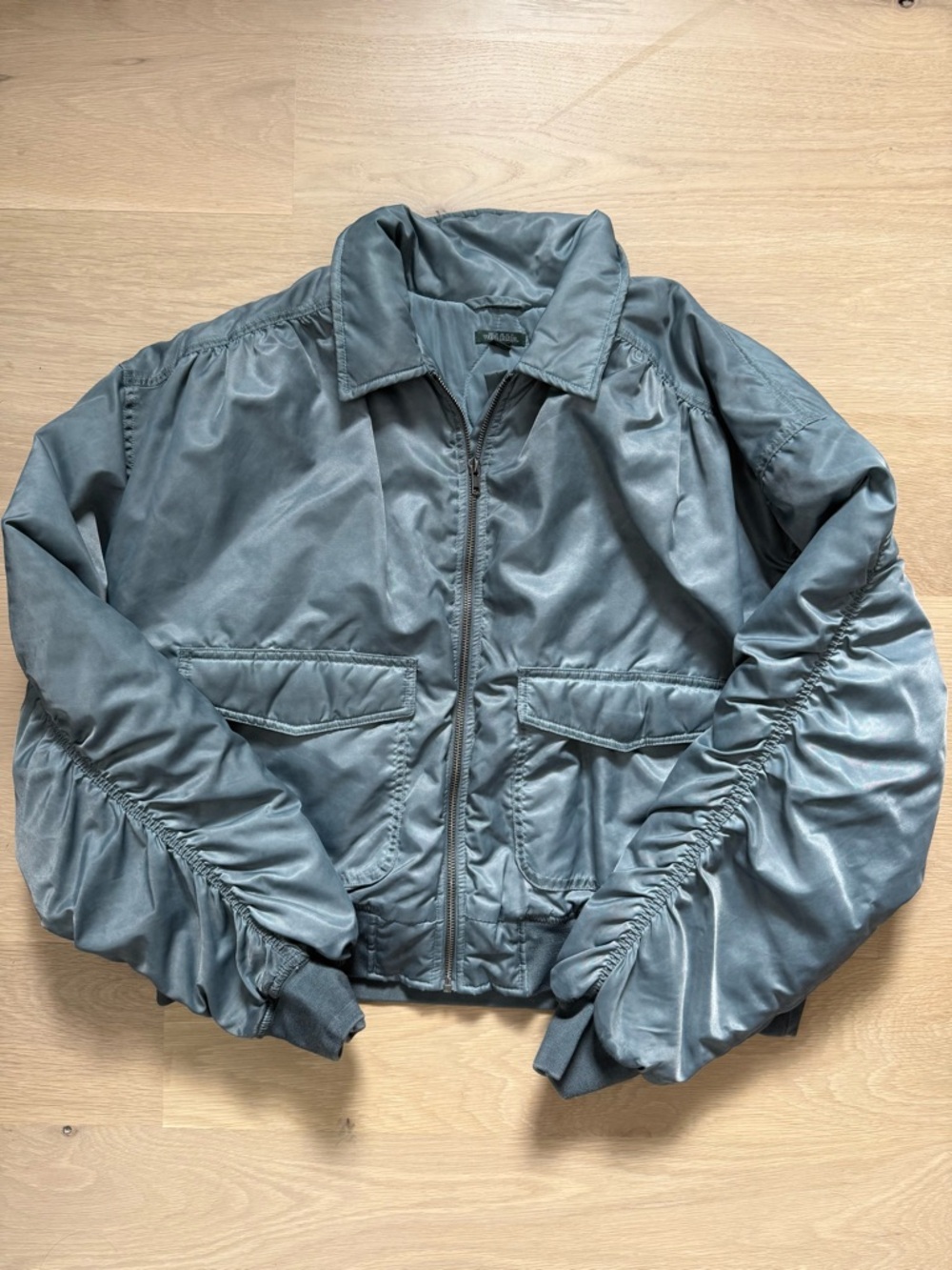 wild fable muted slate blue satin jacket